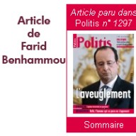 Article dans Politis de Farid Benhammou